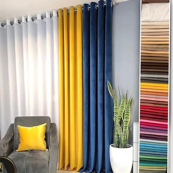 پرده پانچ مخمل کالیفرنیا رنگبندی کامل